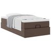 vidaXL Cadru de pat otoman cu saltea maro 90x200cm piele artificială