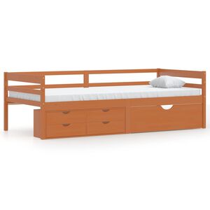vidaXL Cadru pat cu sertare & dulap, maro miere, 90x200 cm lemn de pin