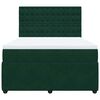 vidaXL Pat box spring cu saltea, verde &icirc;nchis, 160x200 cm, catifea