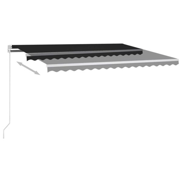 vidaXL Copertină retractabilă manual cu LED, antracit, 450x350 cm