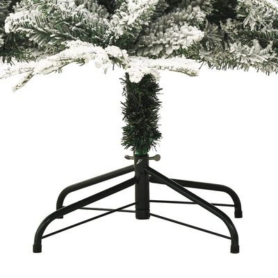 vidaXL Brad de Crăciun artificial cu zăpadă, verde, 150 cm, PVC & PE