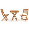 vidaXL Set mobilier grădină pliabil, 3 piese, lemn masiv acacia