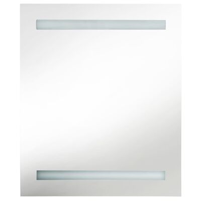 vidaXL Dulap de baie cu oglindă și LED, alb și stejar, 50x14x60 cm