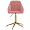 vidaXL Scaun de bucătărie pivotant, roz, catifea