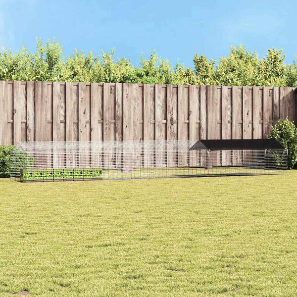 vidaXL Custodie pentru iepuri Argintiu 400 x 78 x 78 cm