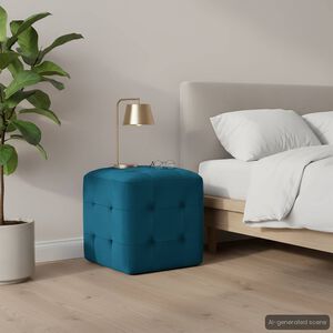 vidaXL Noptiere, 2 buc., albastru, 30x30x30 cm, țesătură din catifea