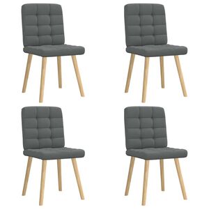vidaXL Scaune de bucătărie pivotante, 4 buc., gri &icirc;nchis, textil