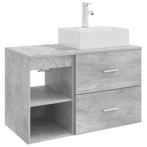 vidaXL Set de mobilier pentru baie 2 buc. Gri Beton Lemn prelucrat