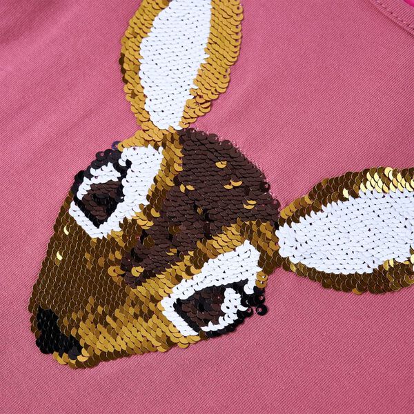 Tricou pentru copii cu mâneci lungi roz zmeură 92