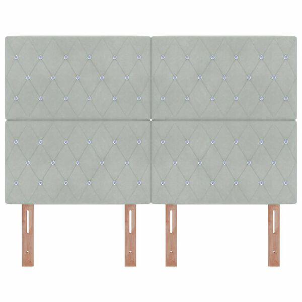 vidaXL Tăblie cap cu headboard Gri deschis 144 cm Piele artificială