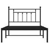 vidaXL Cadru de pat din metal cu tăblie, negru, 100x200 cm