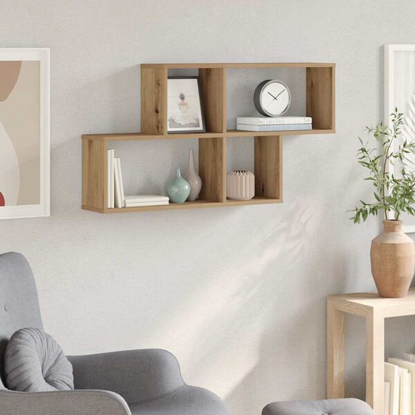 vidaXL Raft de perete, stejar artizanal, 100x18x53 cm, lemn prelucrat