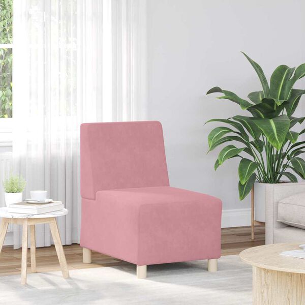 vidaXL Unitate Sofa Modulară Fără Brațe 3 pcs Roz 55 x 74 x 82 cm