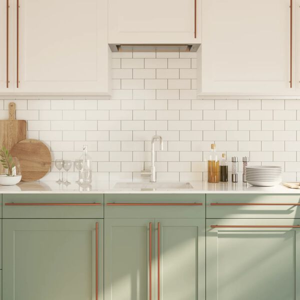 vidaXL M&acirc;nere de dulap, 10 buc., bronz, 480 mm, oțel inoxidabil