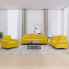 vidaXL Set de canapele cu perne, 3 piese, galben, catifea