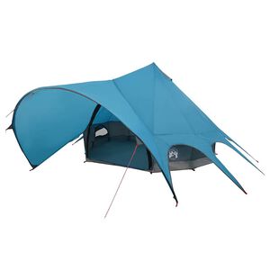 vidaXL Cort Teepee pentru 5 Persoane cu acoperiș Albastru și Gri