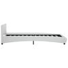 vidaXL Cadru de pat cu LED-uri, alb, 100 x 200 cm, piele ecologică
