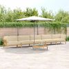 vidaXL Set de canapea cu pernă Simplu 6 pcs Bej Lemn Solid de Acacia