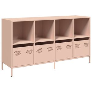vidaXL Dulap, roz, 135x39x73,5 cm, oțel laminat la rece