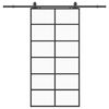 vidaXL Ușă glisantă cu set de feronerie neagră 102x205 cm Sticlă ESG