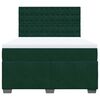 vidaXL Pat box spring cu saltea, verde &icirc;nchis, 140x200 cm, catifea