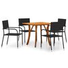 vidaXL Set de masă pentru grădină, 5 piese, negru