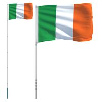 vidaXL Steag Irlanda și stâlp din aluminiu, 5,55 m