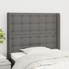 vidaXL Tăblie de pat cu aripioare gri &icirc;nchis 83x16x118/128 cm textil