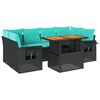 vidaXL Set canapele de grădină cu perne, 7 piese, negru, poliratan