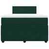vidaXL Pat box spring cu saltea, verde &icirc;nchis, 120x200 cm, catifea