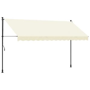 vidaXL Copertină retractabilă, crem, 350x150 cm, țesătură și oțel