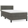 vidaXL Pat box spring cu saltea, gri &icirc;nchis, 80x200 cm, catifea