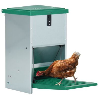 vidaXL Dozator automat de hrană pentru păsări de curte, cu banda, 8 kg