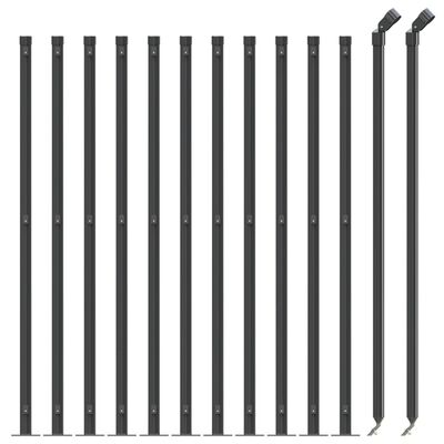 vidaXL Gard plasă de sârmă cu bordură, antracit, 0,8x25 m