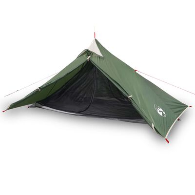 vidaXL Cort de camping pentru 1 persoană, verde, impermeabil