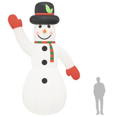 vidaXL Om de zăpadă gonflabil cu LED-uri, 620 cm