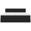 vidaXL Pat cu storage cu saltea cu headboard Negru 90 x 200 cm