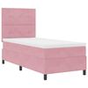 vidaXL Pat cu arcuri cu saltea cu headboard Roz 90 x 200 cm țesătură