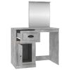 vidaXL Masă de toaletă cu oglindă, gri beton, 90x50x132,5 cm, lemn
