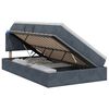 vidaXL Pat cu LED și saltea Gri &icirc;nchis 120 x 200 cm Catifea