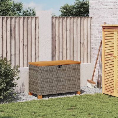 vidaXL Cutie depozitare grădină gri 80x40x48cm lemn acacia poliratan