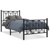 vidaXL Cadru pat metalic cu tăblii de cap/picioare, negru, 90x200 cm