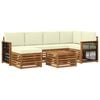 vidaXL Set de canapele de exterior 6 buc. Natural și Crem