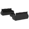 vidaXL Set canapele de grădină cu perne, 7 piese, negru, poliratan
