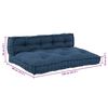 vidaXL Perna pentru canapea pe palet 2 pcs Indigo 120 x 80 x 38 cm