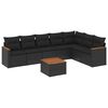 vidaXL Set mobilier de grădină cu perne, 8 piese, negru, poliratan