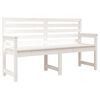 vidaXL Bancă de grădină, alb, 159,5x48x91,5 cm, lemn masiv de pin