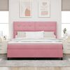 vidaXL Pat cu arcuri cu saltea cu headboard Roz 180 x 200 cm Catifea