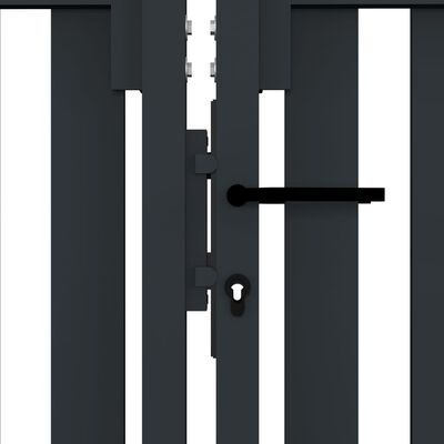 vidaXL Poartă de gard dublă, antracit, 306 x 150 cm, oțel