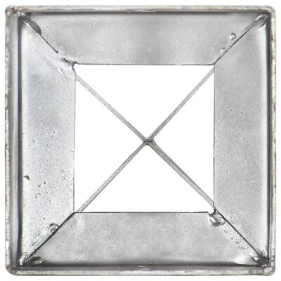 vidaXL Țăruși de sol, 2 buc., argintiu, 10x10x76 cm, oțel galvanizat